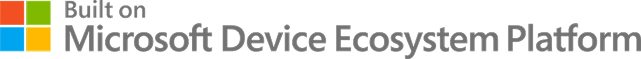 Built on Microsoft Device Ecosystem Platform badge — four-color Microsoft window icon left of the text 'Built on Microsoft Device Ecosystem Platform'.