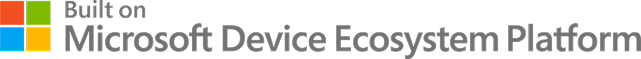 Built on Microsoft Device Ecosystem Platform badge — four-color Microsoft window icon left of the text 'Built on Microsoft Device Ecosystem Platform'.