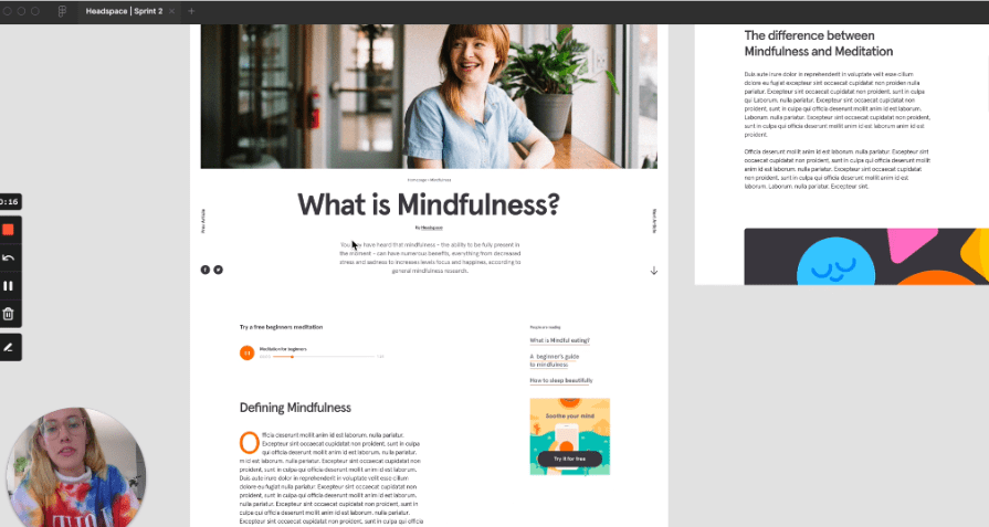 Woman using Loom to review an article. Source: https://www.loom.com/customers/metalab