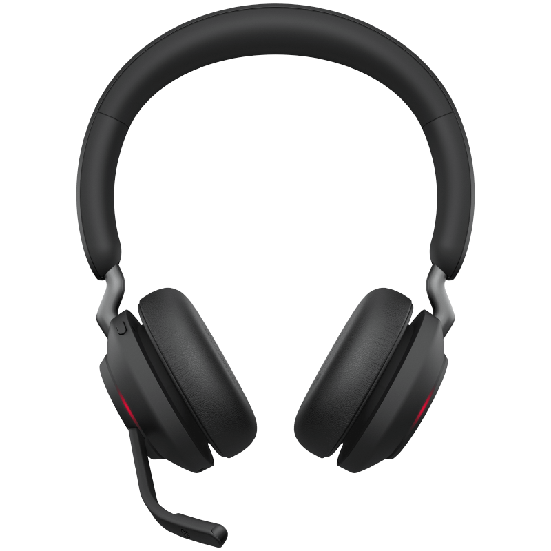 Jabra Evolve2 65 Wireless Headset with Charging Stand ? Noise Cancelling Microsoft Teams Certified Stereo Headphones with Long-Lasting Battery ? U