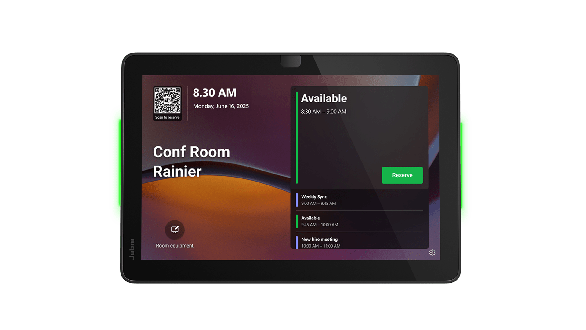 Jabra Schduler with device and calendar/scheduling graphics