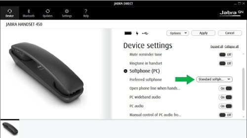 Jabra Handset 450 は、購入後すぐに Cisco DX シリーズのソフトホンで