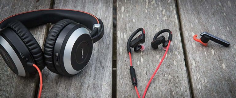 Jabra Evolve, Pace, and Storm wearing styles